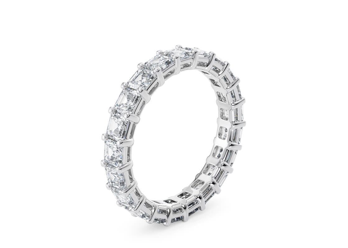 Regent Asscher Full Set White Gold 18k Natural Eternity Ring