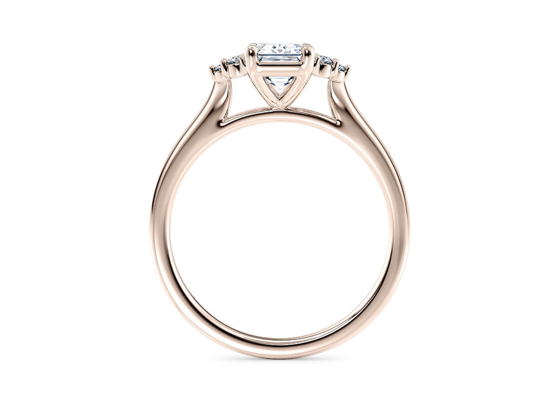 Rosa Vintage Rose Gold 18k Emerald Engagement Ring