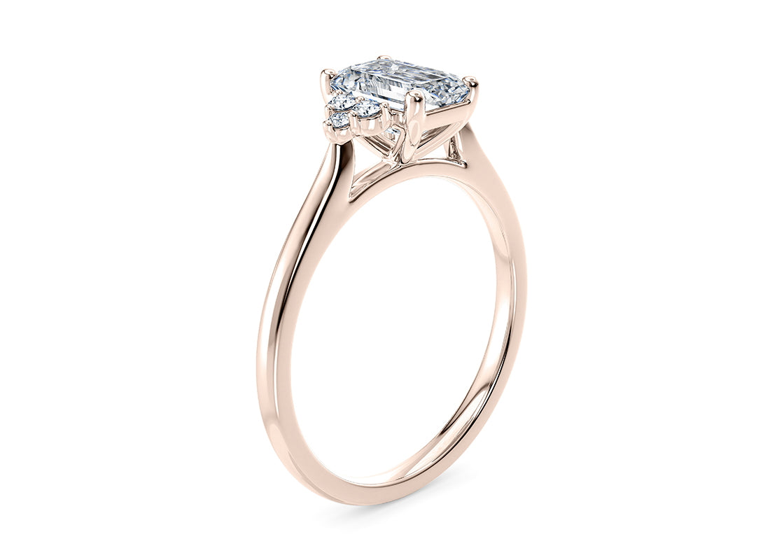 Rosa Vintage Rose Gold 18k Emerald Engagement Ring