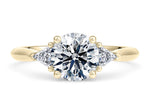 Paris Trilogy Yellow Gold 18k Round Engagement Ring