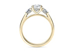 Florence Trilogy Yellow Gold 18k Round Engagement Ring