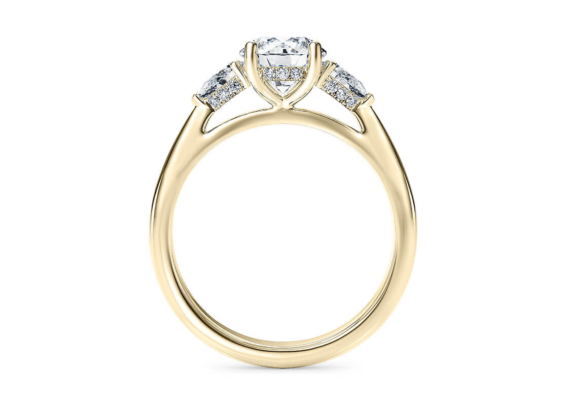 Florence Trilogy Yellow Gold 18k Round Engagement Ring