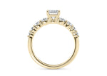 Lyra Diamond Band Yellow Gold 18k Emerald Engagement Ring