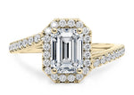 Kew Halo Yellow Gold 18k Emerald Engagement Ring