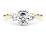 Valencia Trilogy Yellow Gold 18k Oval Engagement Ring