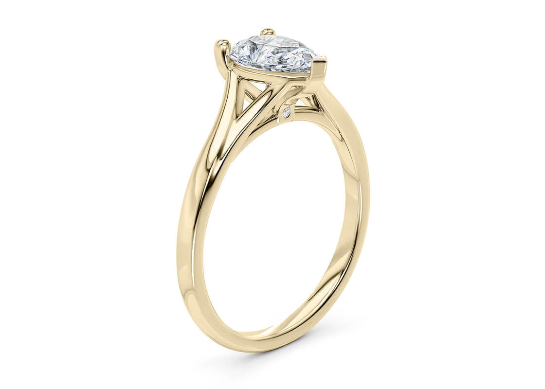 Hanover Solitaire Yellow Gold 18k Pear Engagement Ring