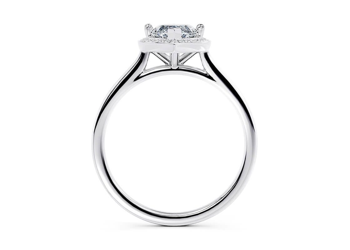 Minerva Halo Platinum Marquise Engagement Ring