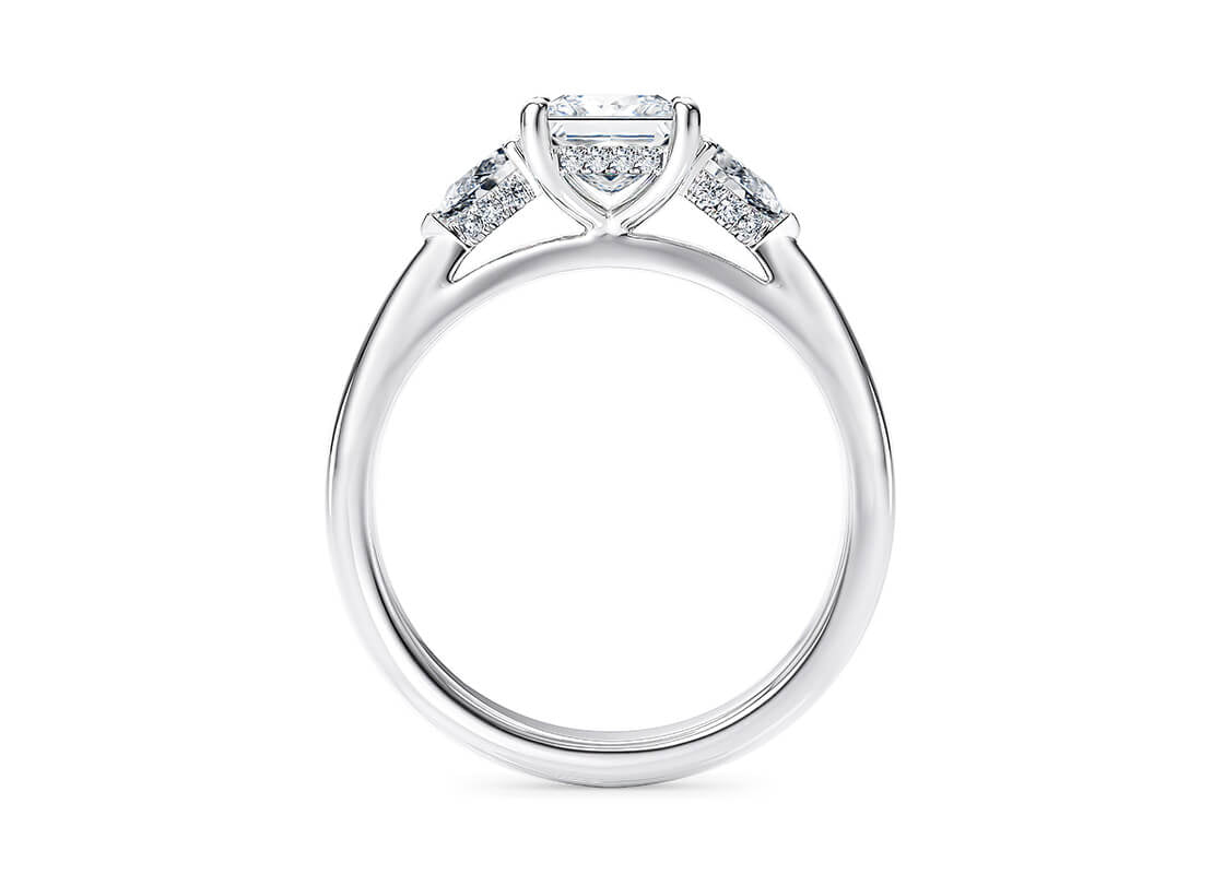 Florence Trilogy Platinum Princess Engagement Ring