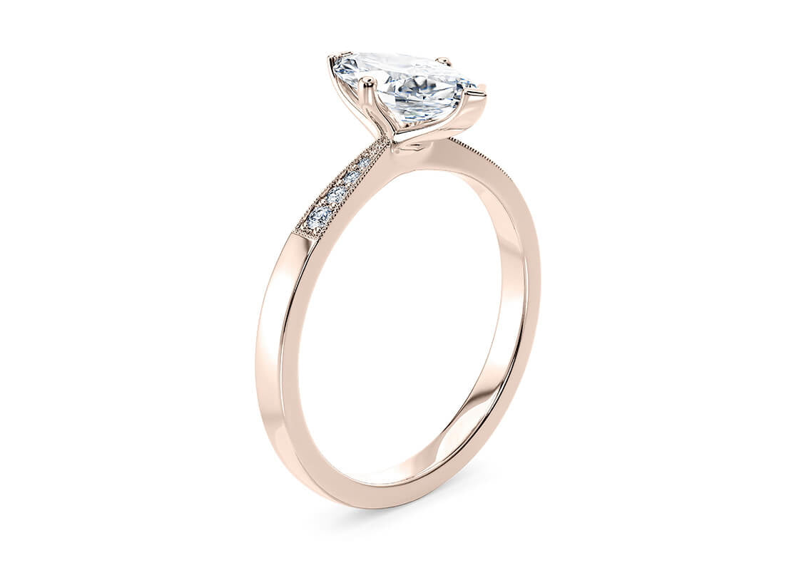 Delicacy Vintage Rose Gold 18k Marquise Engagement Ring