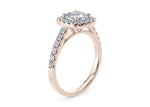 Medici Halo Rose Gold 18k Cushion Engagement Ring