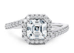 Kew Halo Platinum Asscher Engagement Ring