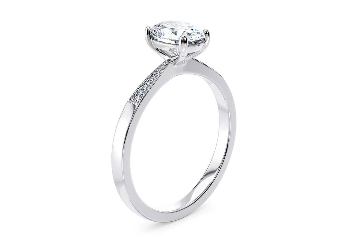 Delicacy Vintage Platinum Oval Engagement Ring