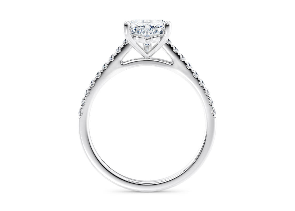 1477 Vintage Platinum Heart Engagement Ring