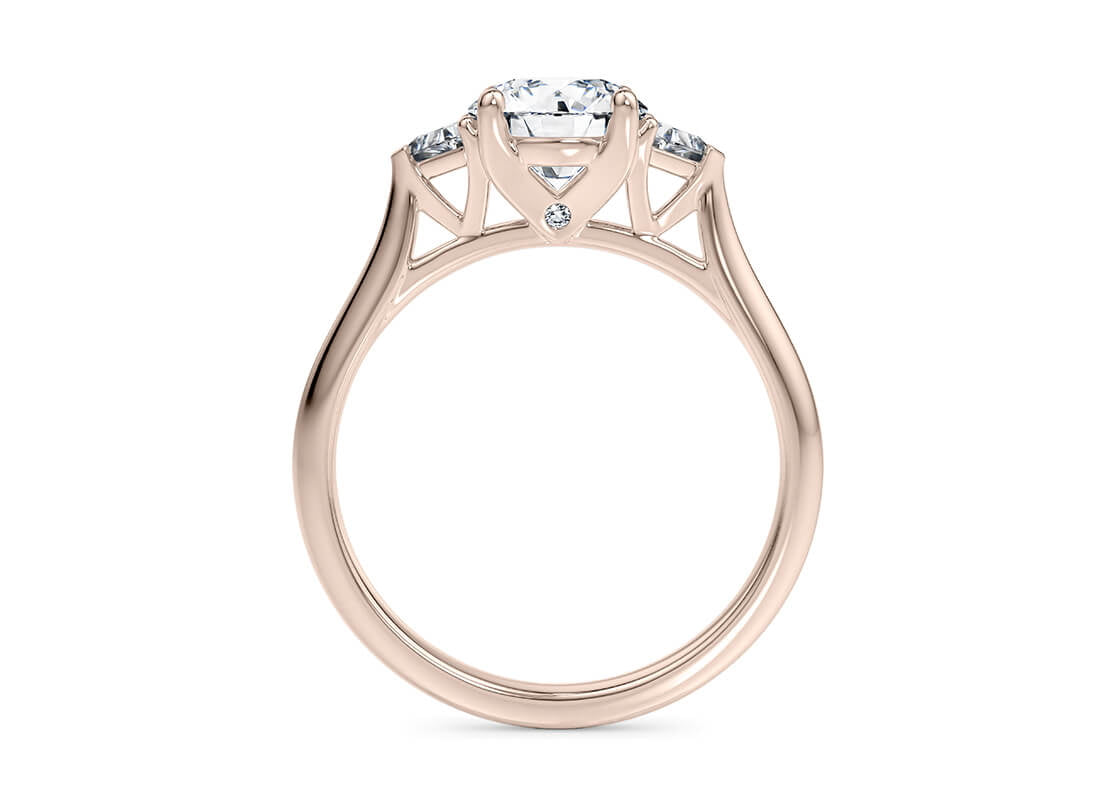 Paris Trilogy Rose Gold 18k Round Engagement Ring