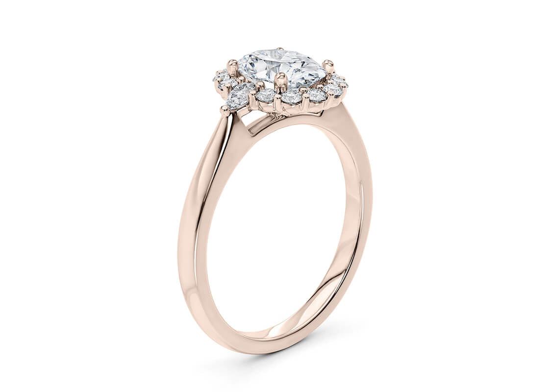 Hampstead Halo Rose Gold 18k Oval Engagement Ring