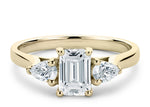 Barcelona Trilogy Yellow Gold 18k Emerald Engagement Ring