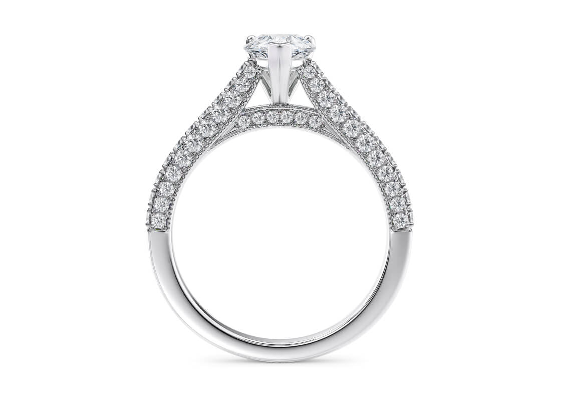 Bloomsbury Vintage Platinum Pear Engagement Ring