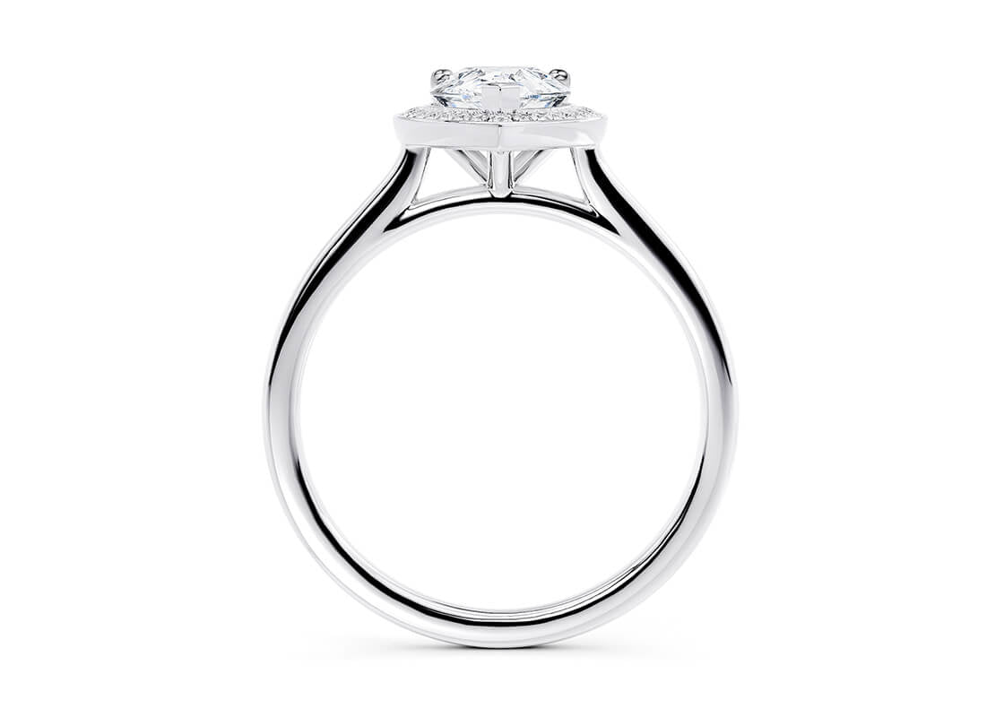Minerva Halo Platinum Pear Engagement Ring