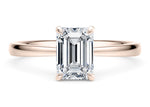 Starlight Solitaire Rose Gold 18k Emerald Engagement Ring