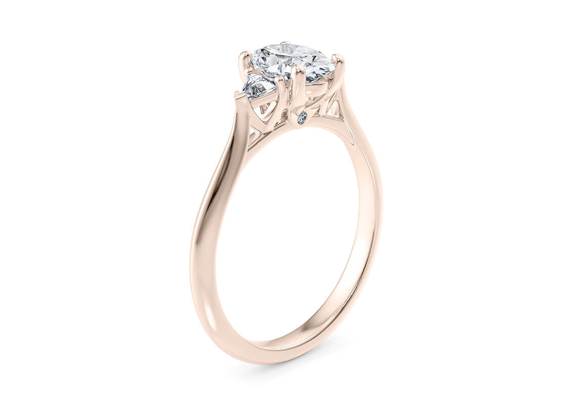 Paris Trilogy Rose Gold 18k Oval Engagement Ring