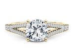 Oxford Diamond Band Yellow Gold 18k Cushion Engagement Ring