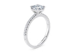Aria Diamond Band Platinum Cushion Engagement Ring