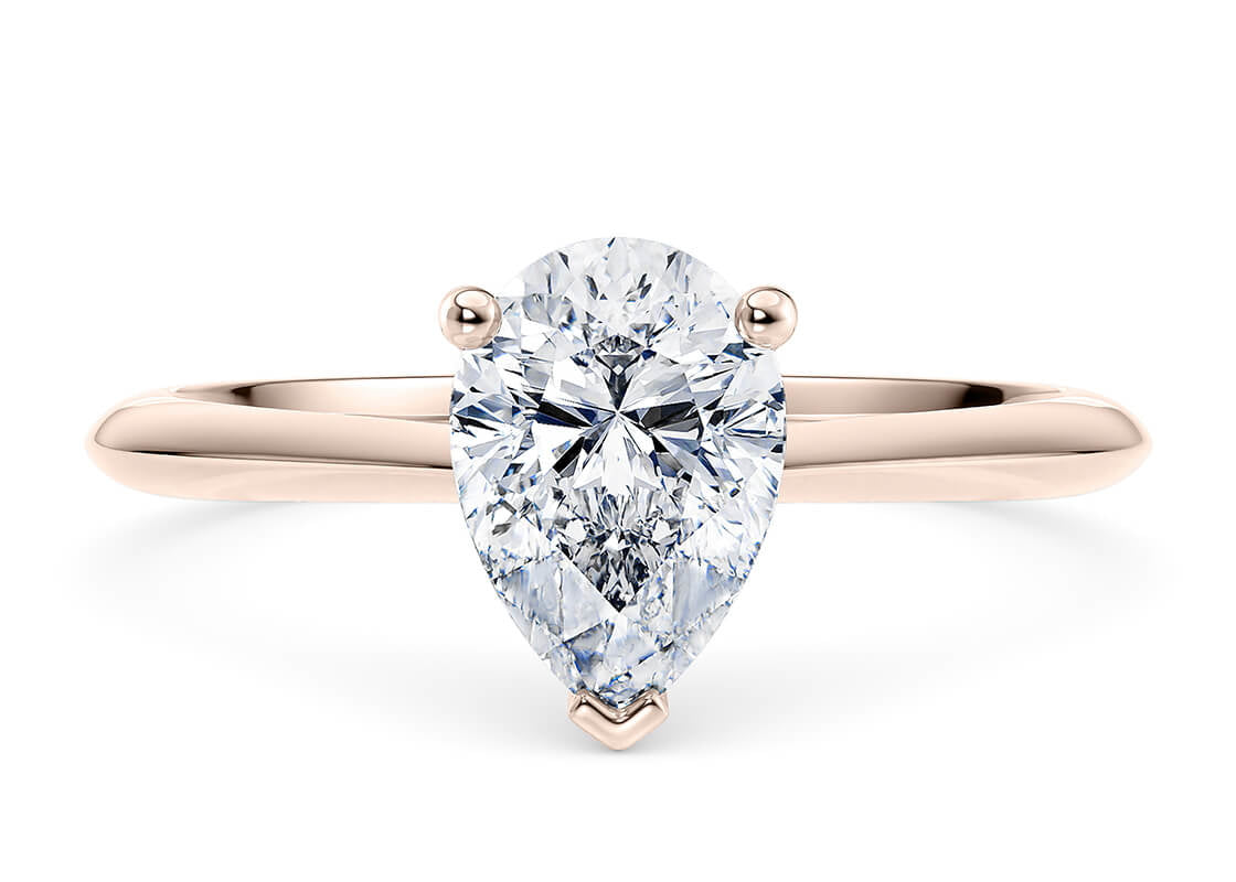 Hope Solitaire Rose Gold 18k Pear Engagement Ring