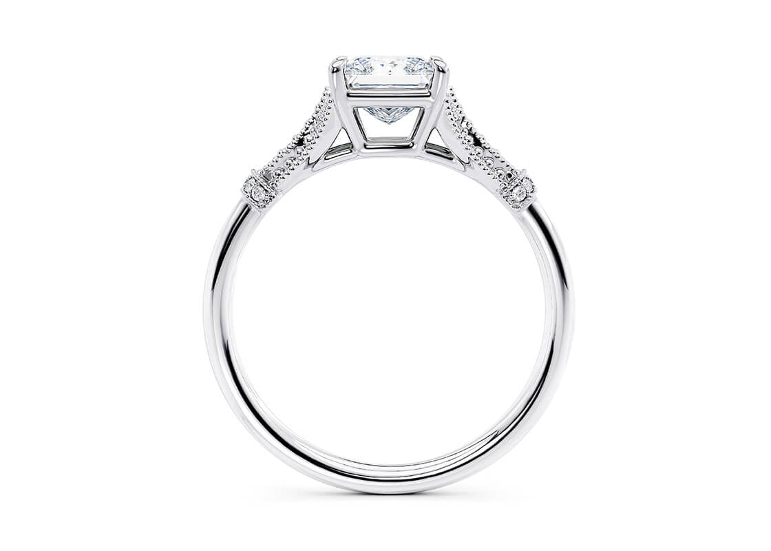 Jasmine Vintage Platinum Princess Engagement Ring