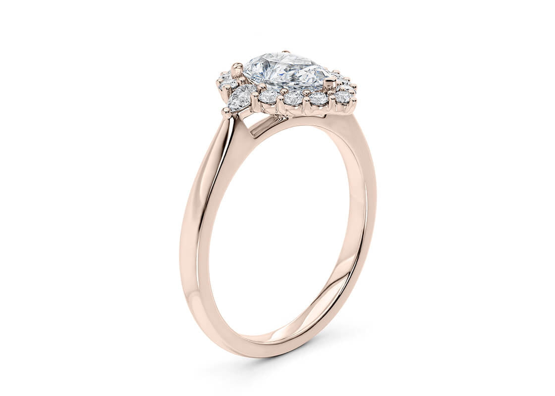Hampstead Halo Rose Gold 18k Pear Engagement Ring