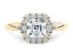 Hampstead Halo Yellow Gold 18k Asscher Engagement Ring