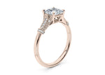 Jasmine Vintage Rose Gold 18k Princess Engagement Ring