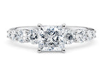 Lyra Diamond Band Platinum Princess Engagement Ring