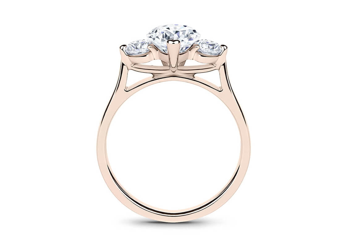 Roma Trilogy Rose Gold 18k Heart Engagement Ring