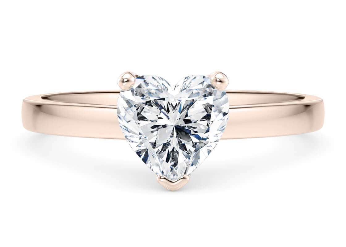 1477 Classic Solitaire Rose Gold 18k Heart Engagement Ring
