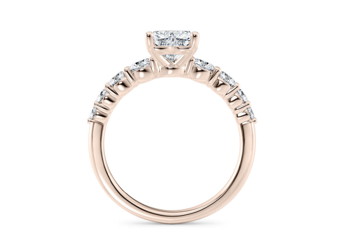 Lyra Diamond Band Rose Gold 18k Heart Engagement Ring