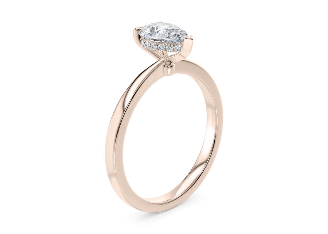 Starlight Solitaire Rose Gold 18k Pear Engagement Ring