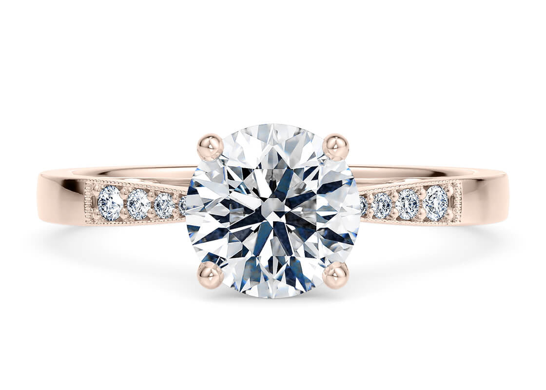 Delicacy Vintage Rose Gold 18k Round Engagement Ring