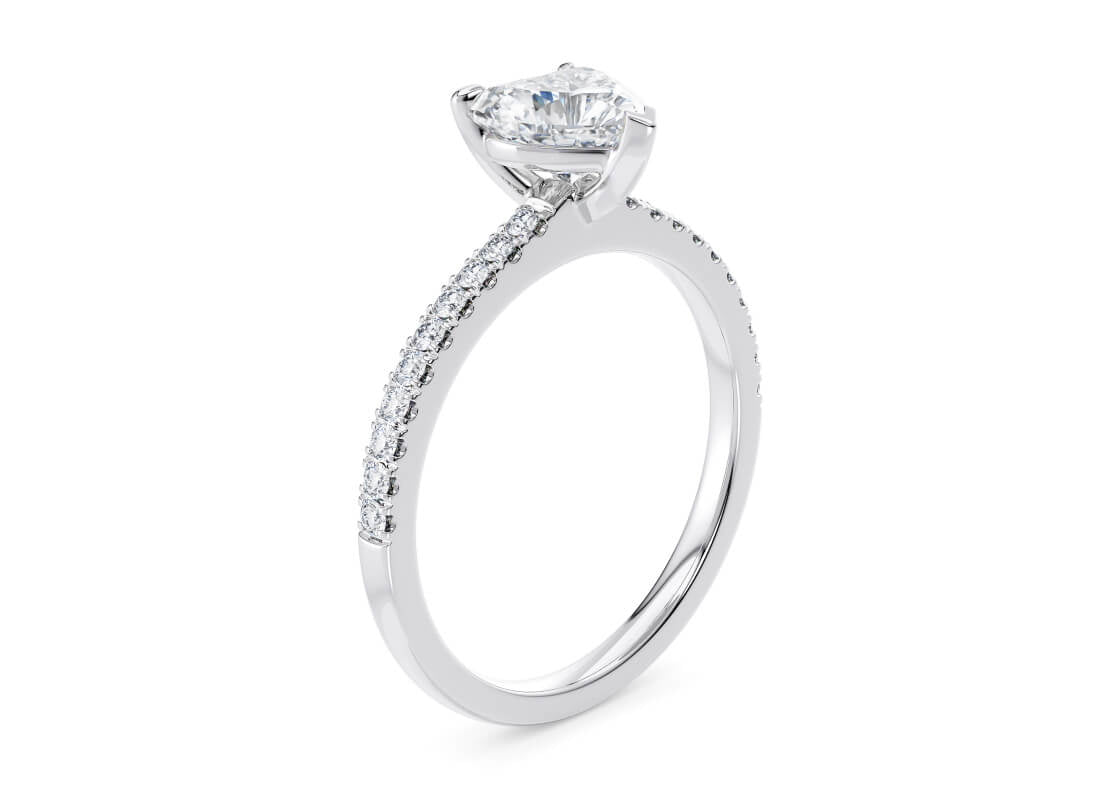 Aria Diamond Band White Gold 18k Heart Engagement Ring