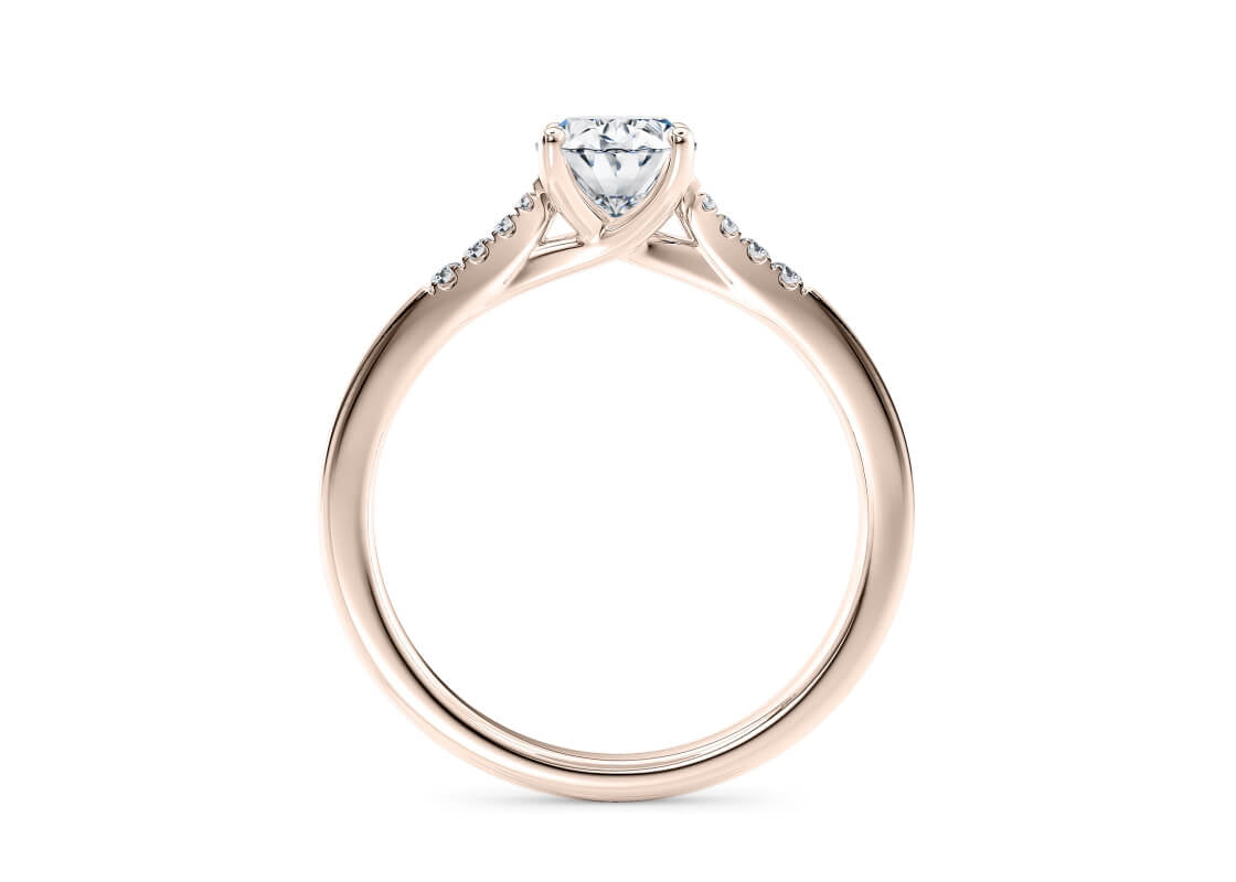 Thea Diamond Band Rose Gold 18k Oval Engagement Ring