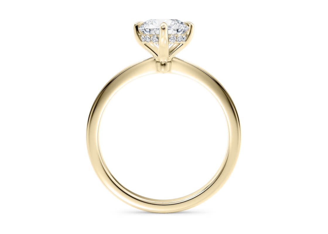 Starlight Compass Solitaire Yellow Gold 18k Round Engagement Ring