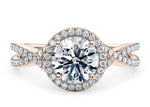 Bellatrix Halo Rose Gold 18k Round Engagement Ring