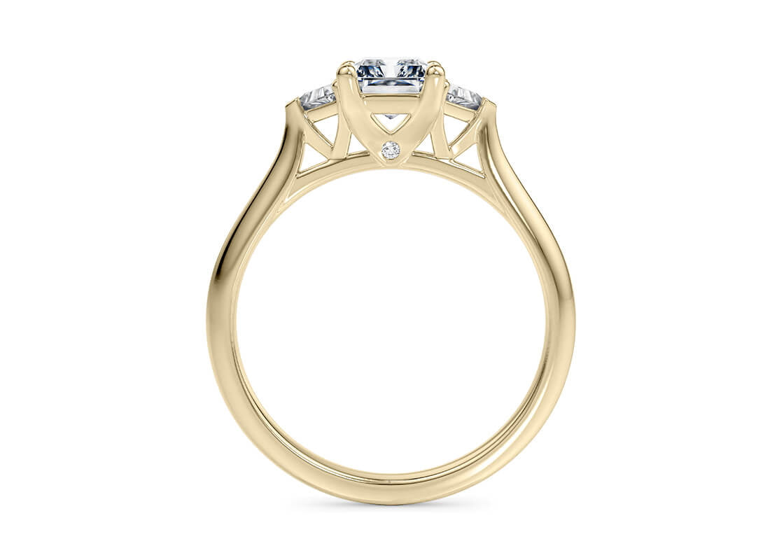 Paris Trilogy Yellow Gold 18k Asscher Engagement Ring