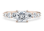 Lyra Diamond Band Rose Gold 18k Princess Engagement Ring