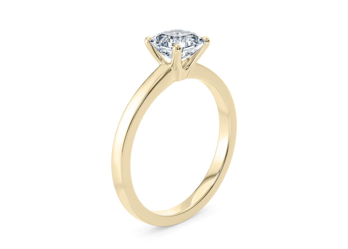 1477 Classic Solitaire Yellow Gold 18k Asscher Engagement Ring