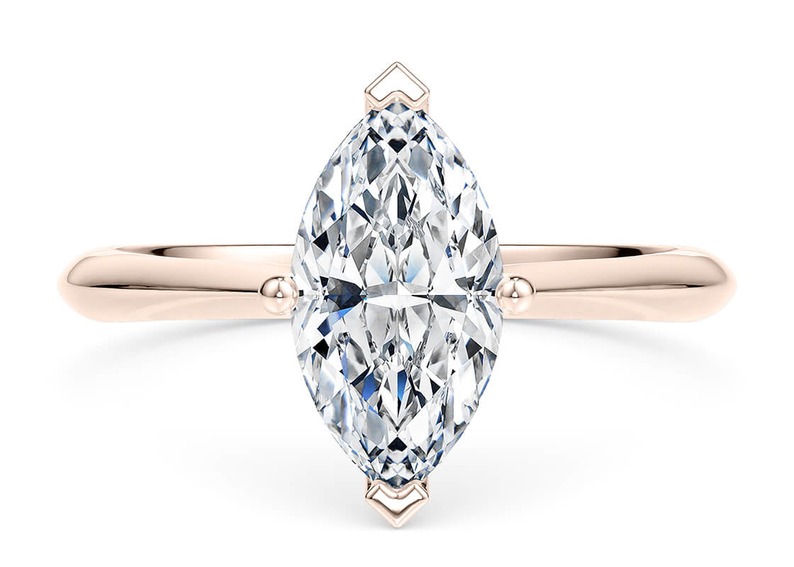Iris Solitaire Rose Gold 18k Marquise Engagement Ring
