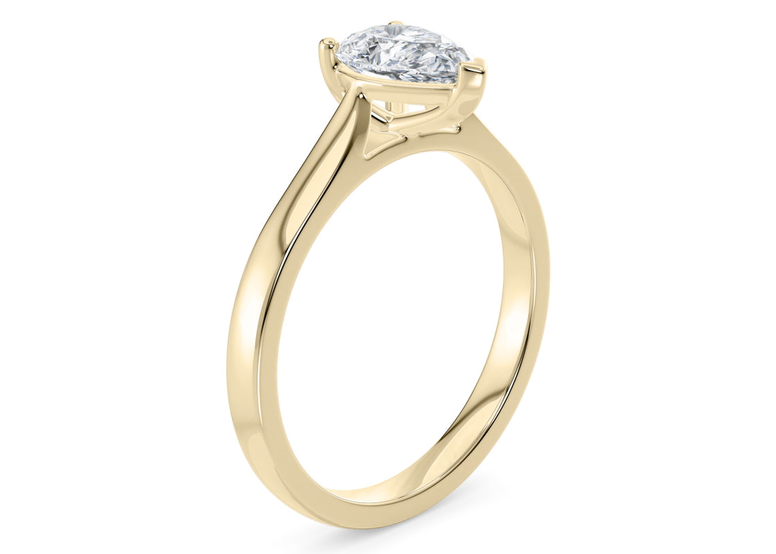 Contour Solitaire Yellow Gold 18k Pear Engagement Ring