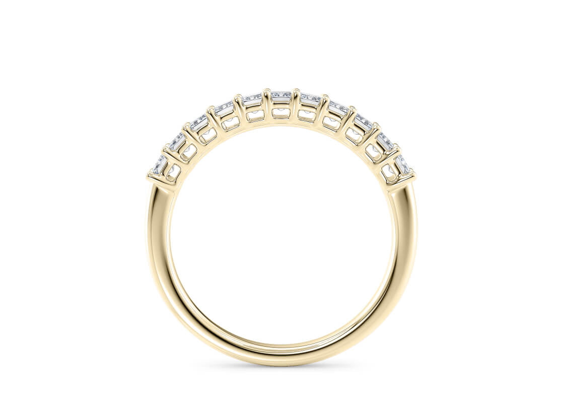 Regent Emerald Half Set Yellow Gold 18k Lab Grown Eternity Ring