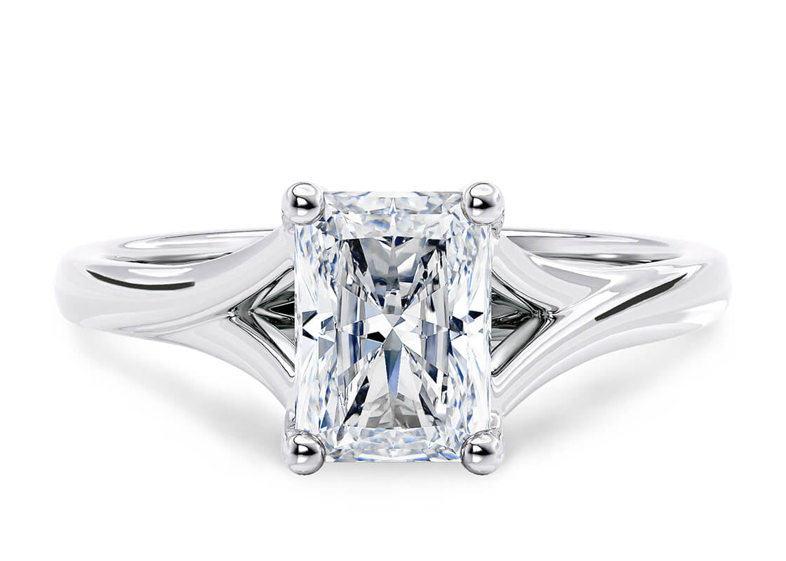 Hanover Solitaire White Gold 18k Radiant Engagement Ring