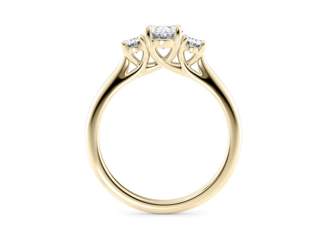 Venice Trilogy Yellow Gold 18k Oval Engagement Ring