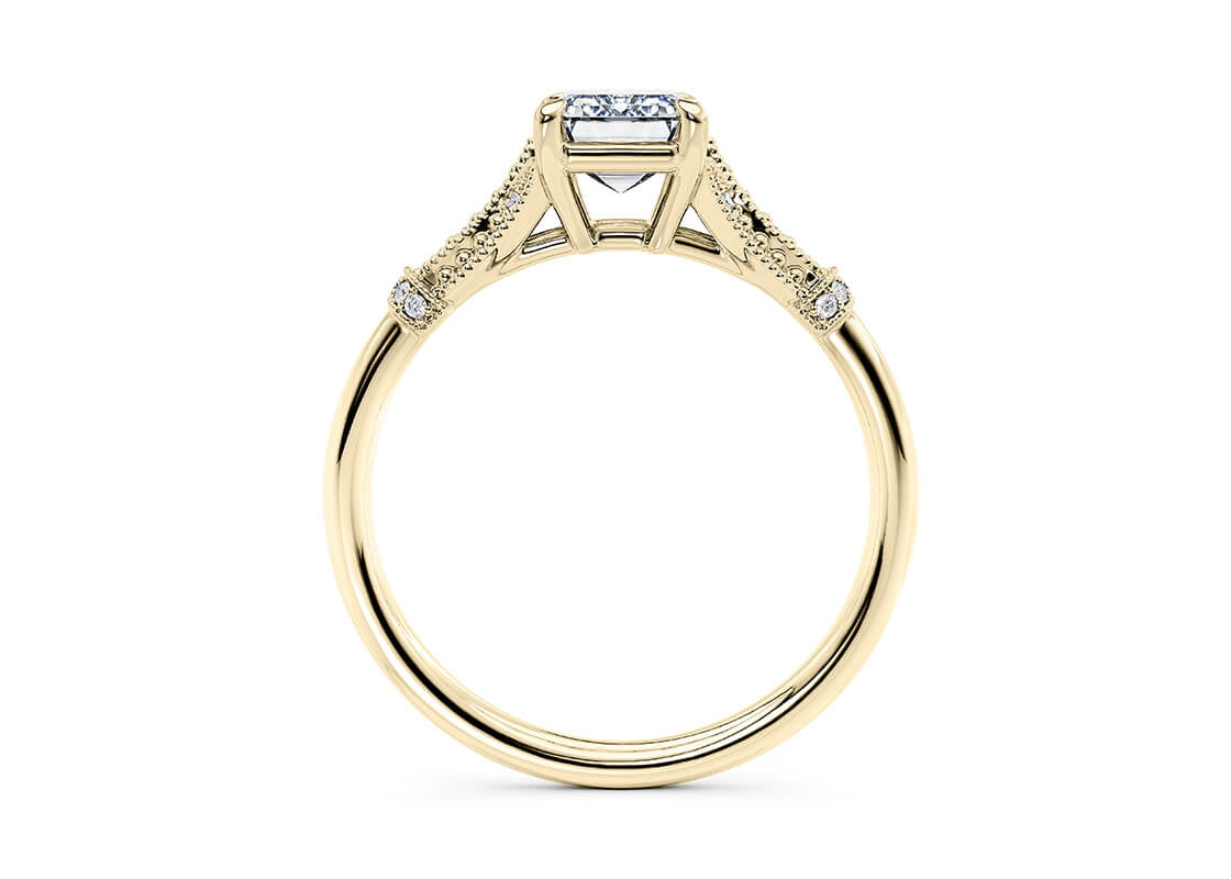 Jasmine Vintage Yellow Gold 18k Emerald Engagement Ring